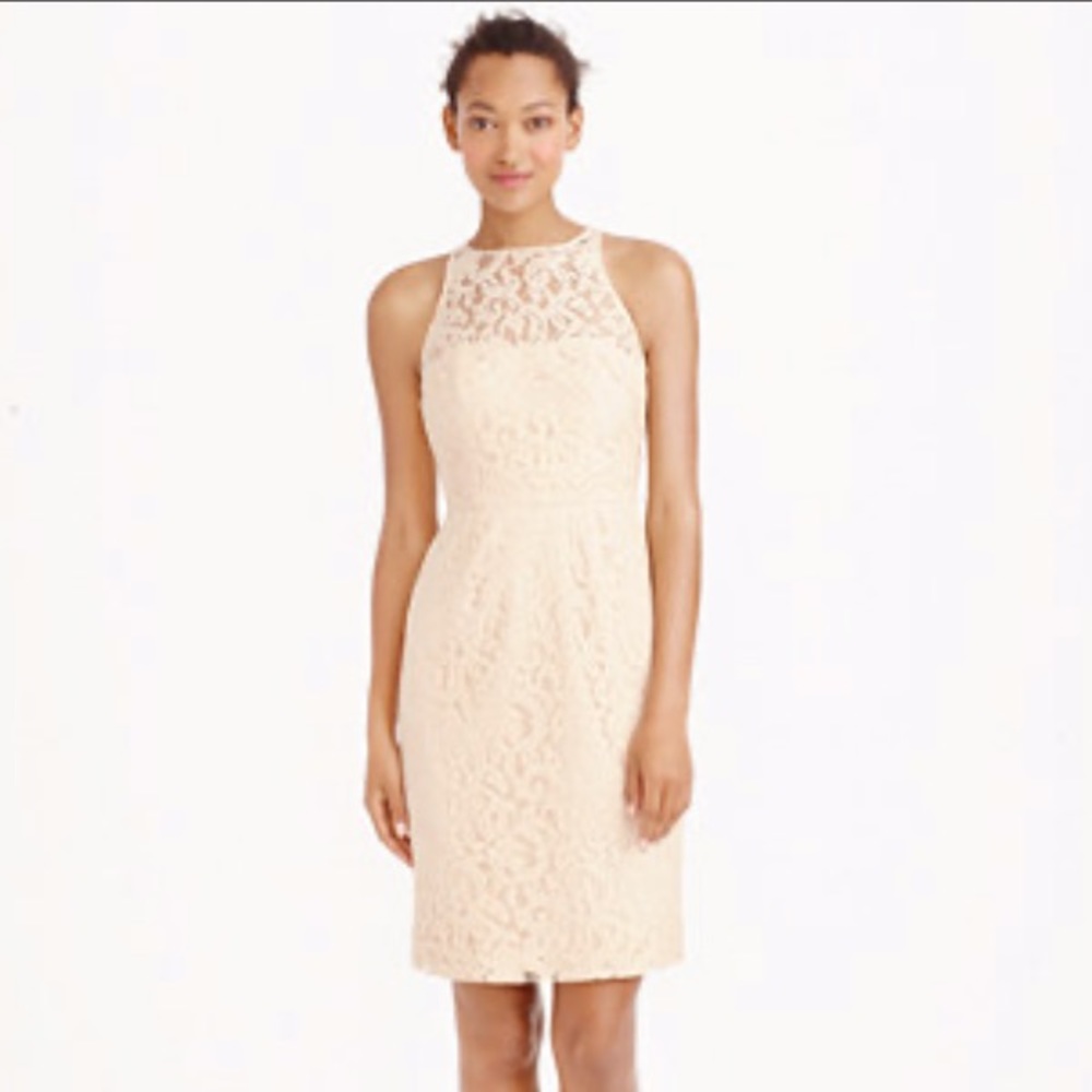 J. Crew champagne beige lace dress